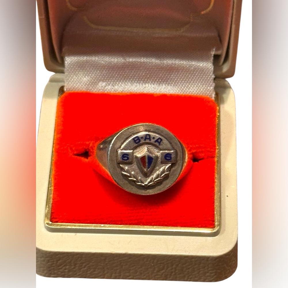 Sterling Silver 925  Military B.A.A. Vintage 1966 Men's Ring
